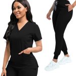 HealingWoven Women's Medical Scrubs Set Breathable Fabric-0