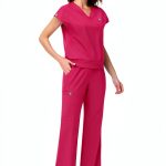 Scrub Set Womens Polyester Spandex Medical Uniform Comfort-0