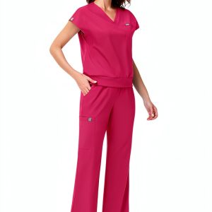 Scrub Set Womens Polyester Spandex Medical Uniform Comfort-0