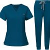 Women's Medical Scrub Sets by [Brand Name] - Classic V-Neck-0