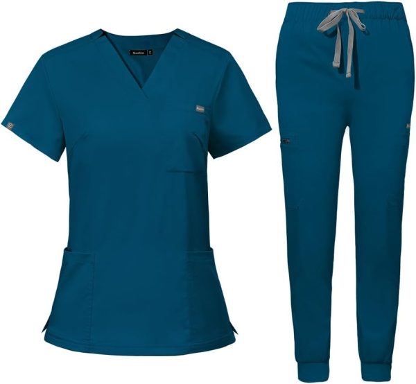 Women's Medical Scrub Sets by [Brand Name] - Classic V-Neck-0
