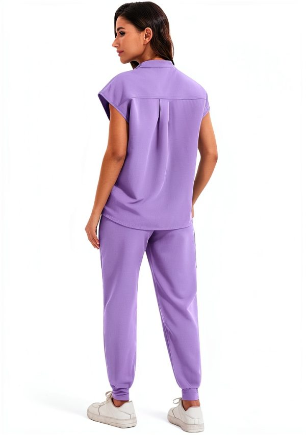 GGEH Women's Scrub Set Polyester Rayon Breathable-2