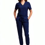 Green Town Womens Medical Scrub Set V-Neck Slim Fit-0