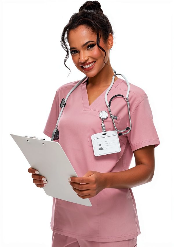 Women's Medical Scrub Set MediWear V Neck Stretch-5
