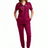 Green Town Womens Medical Scrub Set Slim Fit V-Neck-5