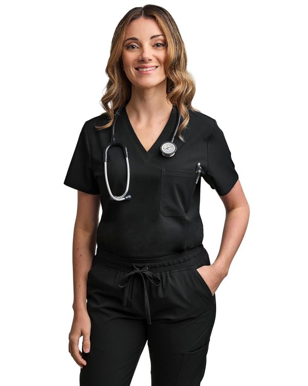 Green Town Womens Medical Scrub Set Slim Fit V-Neck-2