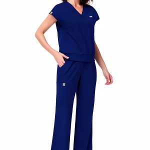 Women Scrub Set Polyester Spandex Medical Uniform Comfort-0
