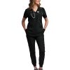 Green Town Womens Medical Scrub Set Slim Fit V-Neck-5