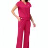Women Medical Scrub Set Polyester Spandex Comfort Fit-0