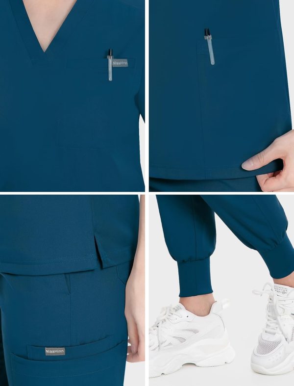 Women's Medical Scrub Sets by [Brand Name] - Classic V-Neck-4