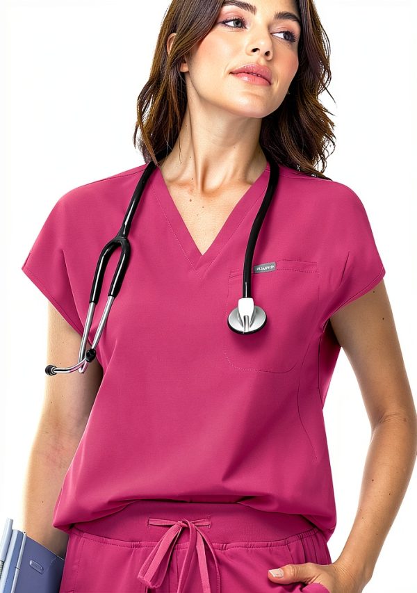 Women Medical Scrub Set Polyester Spandex Comfort Fit-2