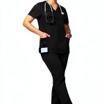 Women's Scrub Set Uniforms World Cotton V Neck-0