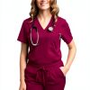 Green Town Womens Medical Scrub Set Slim Fit V-Neck-2