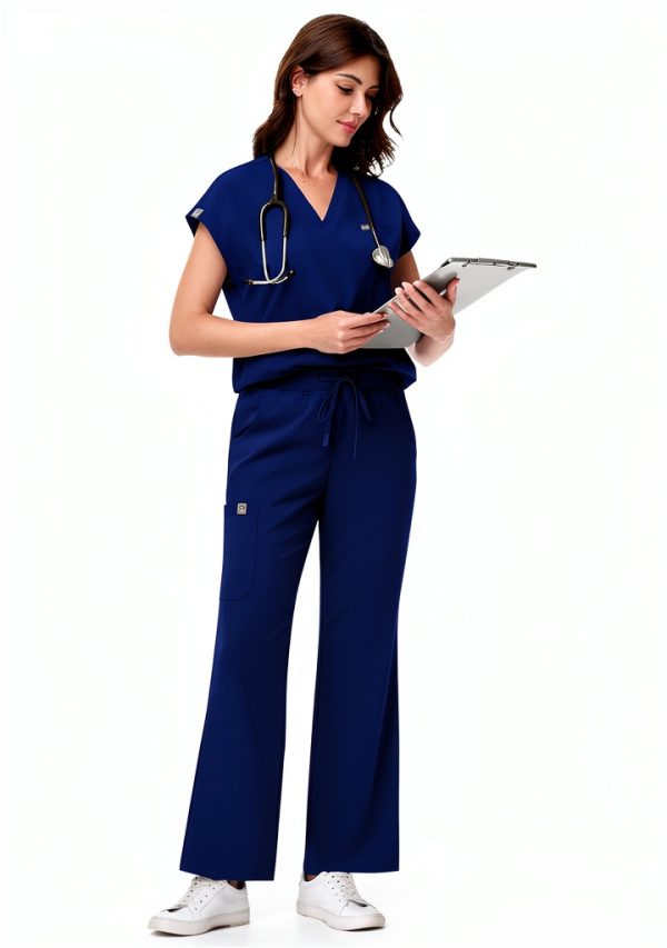 Pavo Womens Scrub Set Polyester Spandex Medical Uniform-1