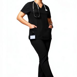 UniformsWorld Women's Scrub Set V Neck Cotton Blend-0