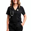 Green Town Womens Medical Scrub Set V-Neck Slim Fit-2