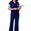 Women Medical Scrub Set Polyester Spandex Comfort Fit-1