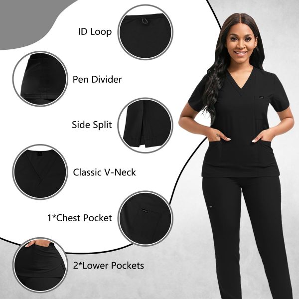 HealingWoven Women's Medical Scrubs Set Breathable Fabric-3