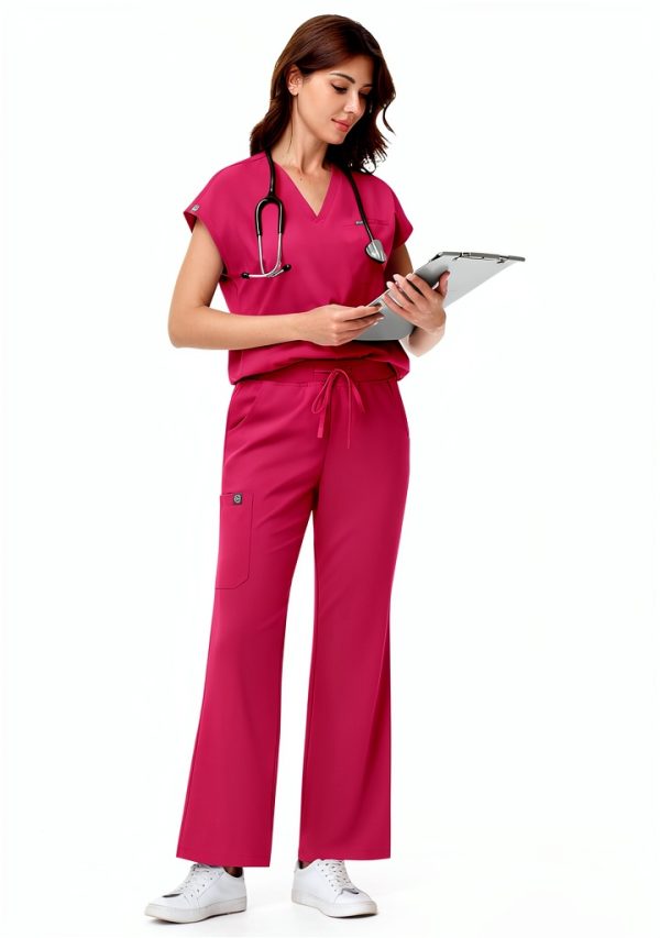 Women Medical Scrub Set Polyester Spandex Comfort Fit-1