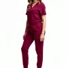 Green Town Womens Medical Scrub Set Slim Fit V-Neck-1