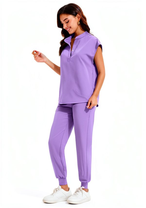 GGEH Women's Scrub Set Polyester Rayon Breathable-1