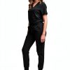 Green Town Womens Medical Scrub Set V-Neck Slim Fit-1