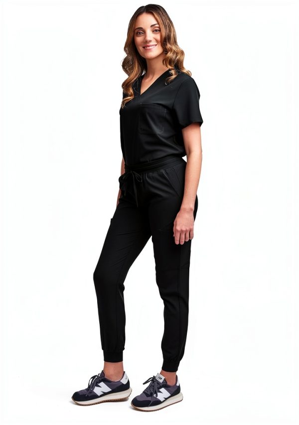 Green Town Womens Medical Scrub Set V-Neck Slim Fit-1