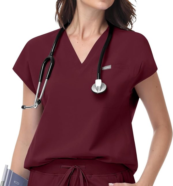 Women Scrub Set Polyester Spandex Medical Uniform Comfort-2