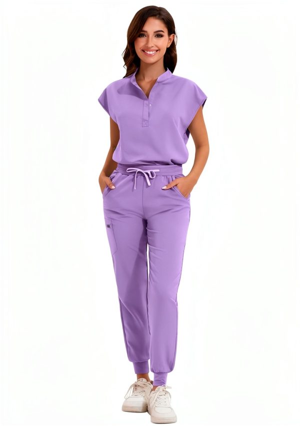 GGEH Women's Scrub Set Polyester Rayon Breathable-0