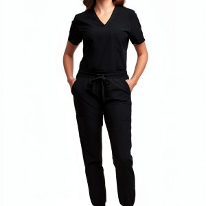 Green Town Womens Medical Scrub Set V-Neck Slim Fit-0