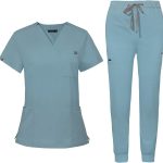 Women's Medical Scrub Set MediWear V Neck Stretch-0