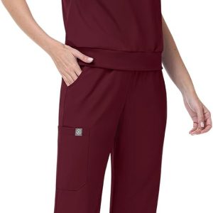 Women Scrub Set Polyester Spandex Medical Uniform Comfort-0