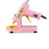 MONVICT Pink Hot Glue Gun Kit, Mini Glue Gun with Suction Cups Stand Anti Stick Silicone Mat, Hot Melt Glue Gun with Fine Tip & 30 Glue Sticks, On/Off Switch Design for DIY, Craft, Home School Project-1
