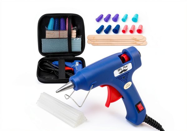 Mr. Pen- Mini Hot Glue Gun Kit with 20 Glue Sticks and 20 Popsicle Sticks & 8 Finger Protector - Fast Preheating Hot Melt Gun, High Temp for School Crafts DIY Arts and Quick Home Repairs-1