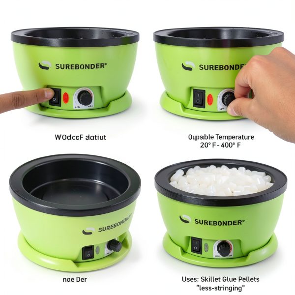 Surebonder 803 Electric Hot Glue Skillet Adjustable 225-400°F Green-3