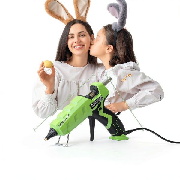Full Size Hot Glue Gun SEEKONE 60/100W Dual Power with 20 Glue Sticks-6