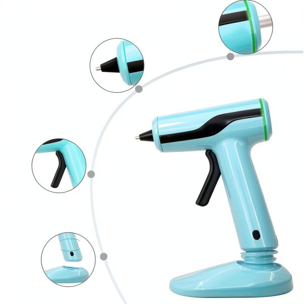 Cordless Hot Glue Gun Fifchall Mini Rechargeable with 30 Sticks Cyan-1