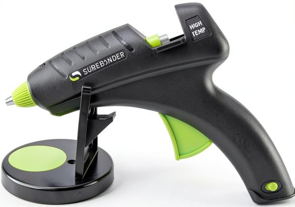 Surebonder Universal Glue Gun Stand with Silicone Anti-Drip Pad Black-1