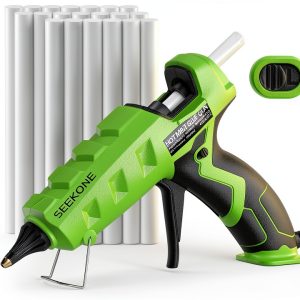 Full Size Hot Glue Gun SEEKONE 60/100W Dual Power with 20 Glue Sticks-0