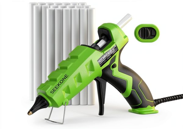 Full Size Hot Glue Gun SEEKONE 60/100W Dual Power with 20 Glue Sticks-0