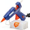 Mini Hot Glue Gun with 30 Glue Sticks for Crafts School DIY Arts Home Quick Repairs, 20W, Blue-0