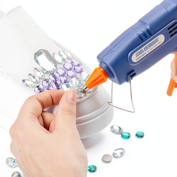 Mini Hot Glue Gun with 30 Glue Sticks for Crafts School DIY Arts Home Quick Repairs, 20W, Blue-6