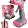 Cordless Hot Glue Gun WORKPRO 7.2V with 50 Mini Glue Sticks Pink-0