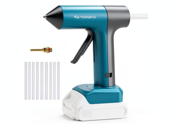 Cordless Hot Glue Gun Tilswall DeWalt Compatible Blue-0